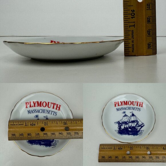 Vtg Mini 3.5 inch Diameter Decorative Souvenir Plate Plymouth Massachusetts MA - Picture 3 of 10